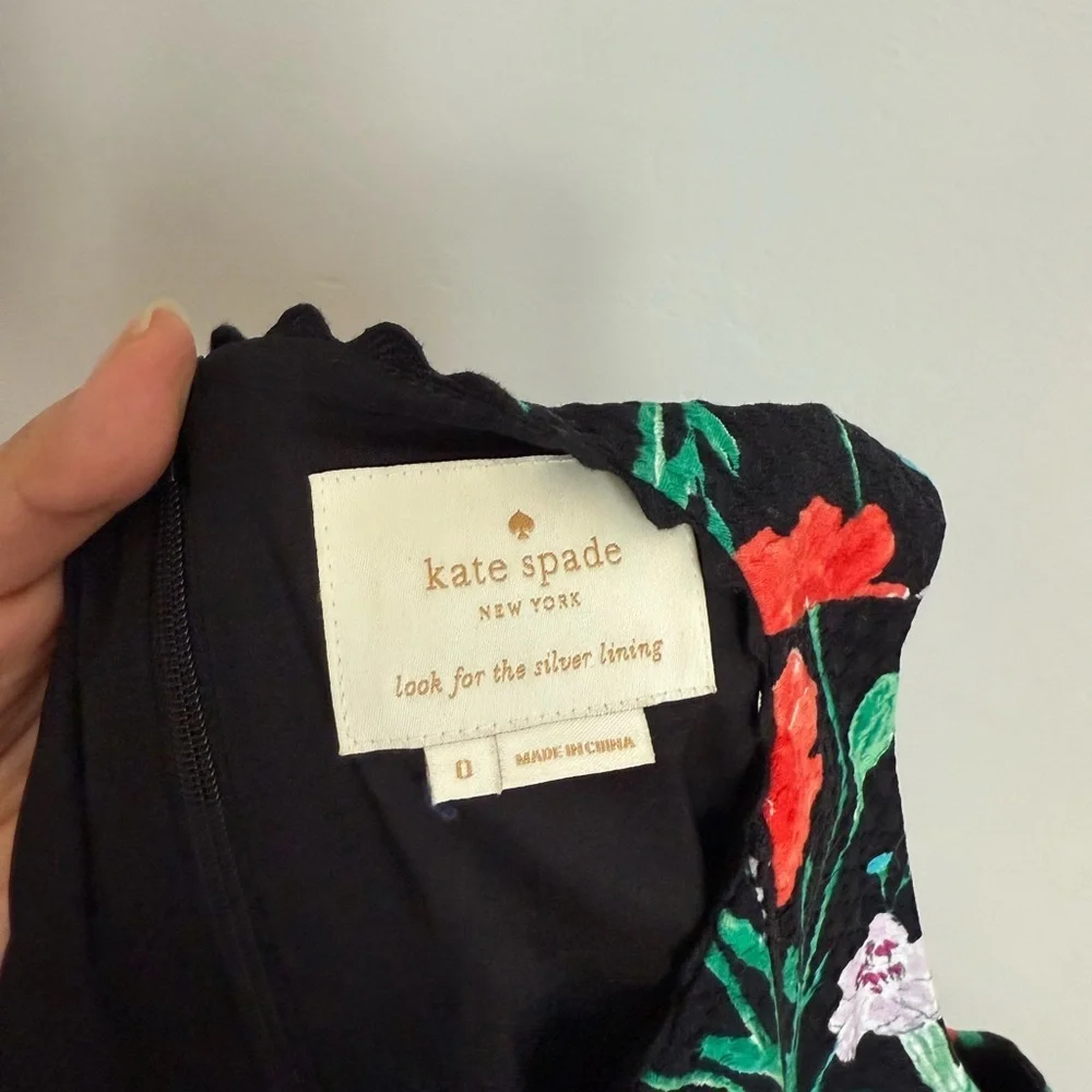 Kate Spade New York Embroidered Floral Hummingbird Dress Size 0
